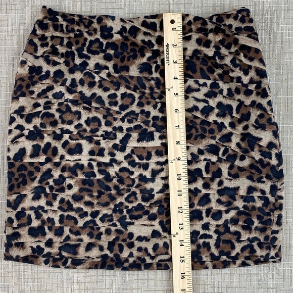 TORN By Ronny Kobo Leopard Cheetah Print Layered Mini Skirt Sz M - Picture 9 of 10